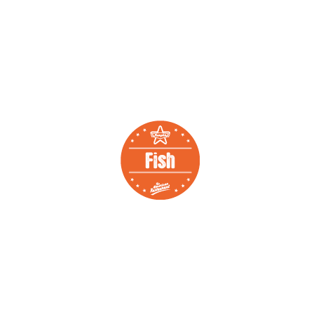 Etiquette identification plat FISH avec boite distributrice de 500 étiquettes-Livraison à domicile