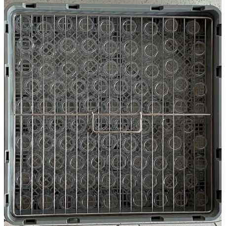 grille de lavage 460x460mm Ø5mm 18fils 2.4mm Inox 304L électropolie