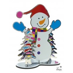 NOEL DECO EFFET MIROIR BONHOMME DE NEIGE 20CM