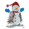 NOEL DECO EFFET MIROIR BONHOMME DE NEIGE 20CM