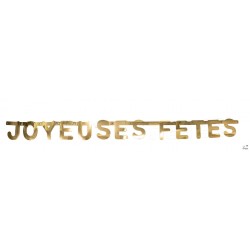 NOEL GUIRLANDE JOYEUSES FETES OR 130CM