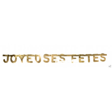 NOEL GUIRLANDE JOYEUSES FETES OR 130CM