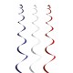 spirale metalisée bleu blanc rouge lot de 6