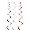 spirale metalisée bleu blanc rouge lot de 6