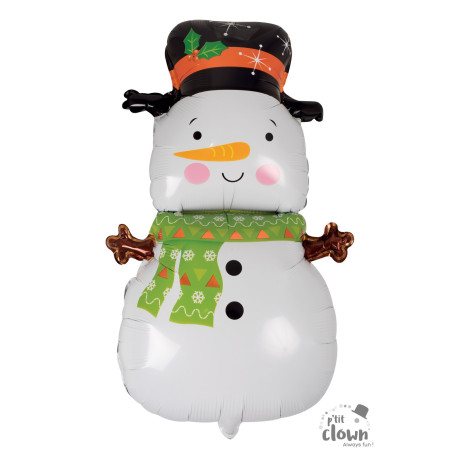 Ballon aluminium Bonhomme de neige