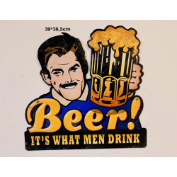 Plaque Métal décorative Beer 39 x38.5 cm