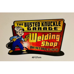 Plaque Métal décorative garage shop 40 x 27 cm
