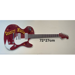 Plaque Métal décorative guitard country 72 x 27 cm