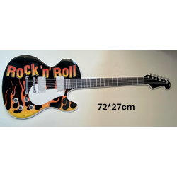 Plaque Métal décorative guitard rock 72 x 27 cm