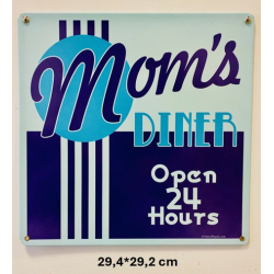 Plaque Métal décorative Mom's diner 29.4 x 29.2 cm