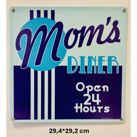 Plaque Métal décorative Mom's diner 29.4 x 29.2 cm