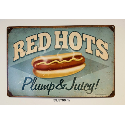 Plaque Métal décorative Red Hots 39.5 x 60 cm