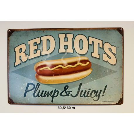 Plaque Métal décorative Red Hots 39.5 x 60 cm