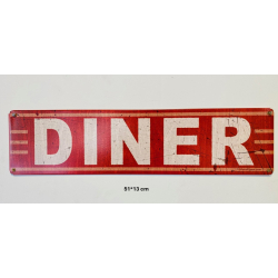 Plaque Métal décorative diner horizontal 51 x 13 cm