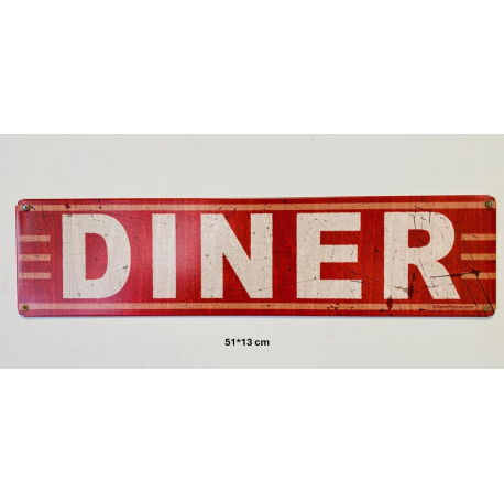 Plaque Métal décorative diner horizontal 51 x 13 cm