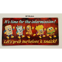 Plaque Métal décorative It's time 60 x 29.4 cm
