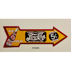 Plaque Métal décorative pepsi cola 70 x 22 cm