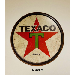 Plaque Métal décorative Texaco diam 30