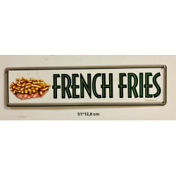 Plaque Métal décorative french fries 51 x 12.8 cm