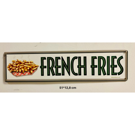 Plaque Métal décorative french fries 51 x 12.8 cm