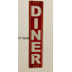 Plaque Métal décorative diner verticale 71 x 15 cm