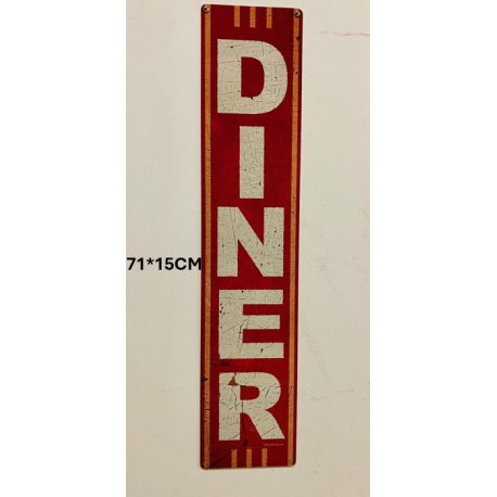 Plaque Métal décorative diner verticale 71 x 15 cm