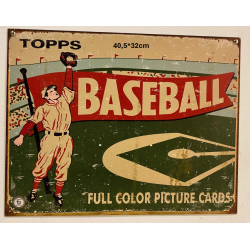 Plaque Métal décorative basball 40.5 x 32 cm