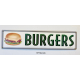 Plaque Métal décorative Burgers 51 x 12.6 cm horizontal