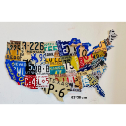 Plaque Métal Amerique 63 x 38 cm