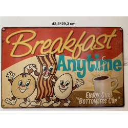 Plaque Métal décorative Brekfast 43.5 x 29.3 cm