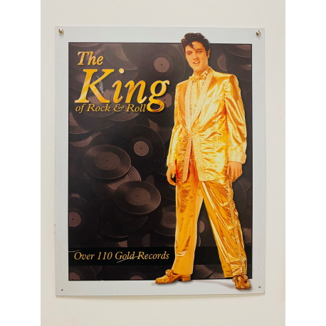 Plaque Métal décorative king of rock & roll 32x40.5
